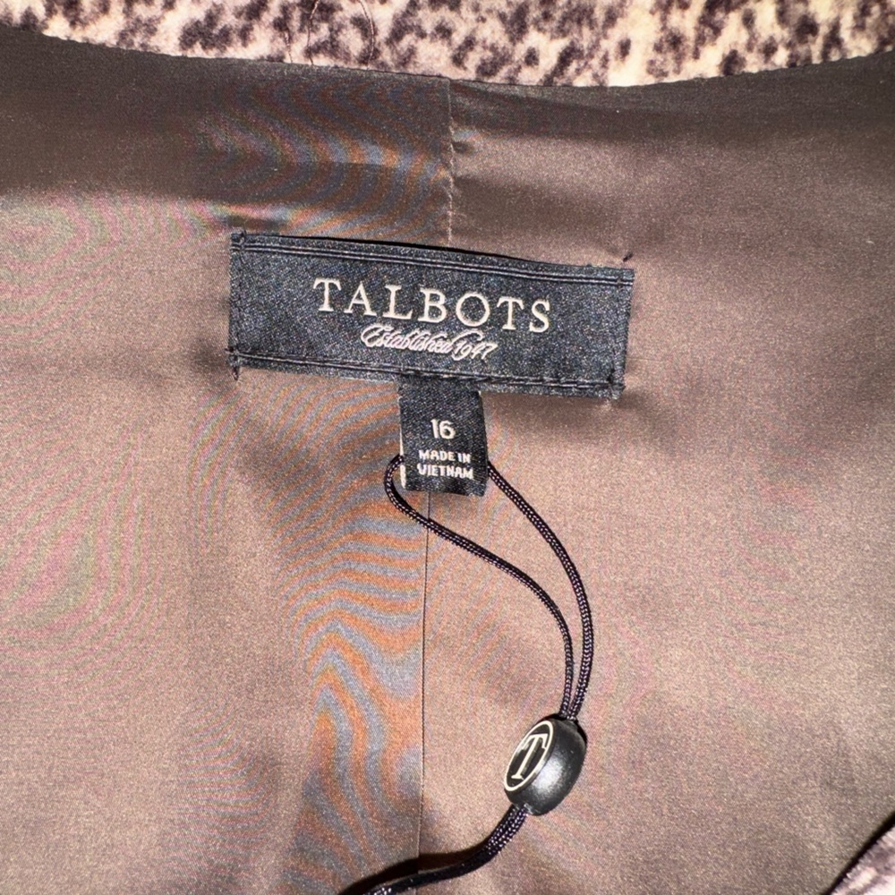 Velvet Jacket By Talbots In Subtle Leopard Print.… - image 6